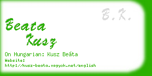 beata kusz business card